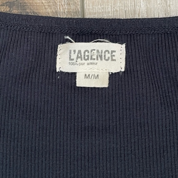 L'AGENCE Astrid Long Sleeve Square Neck Top in Black size M - EUC Ribbed - Picture 10 of 12
